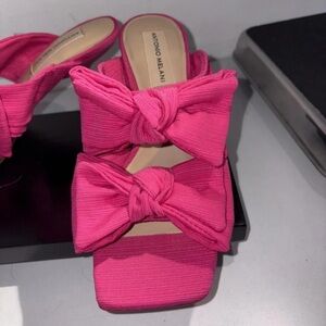ANTONIO MELANI Pink Bow Mules